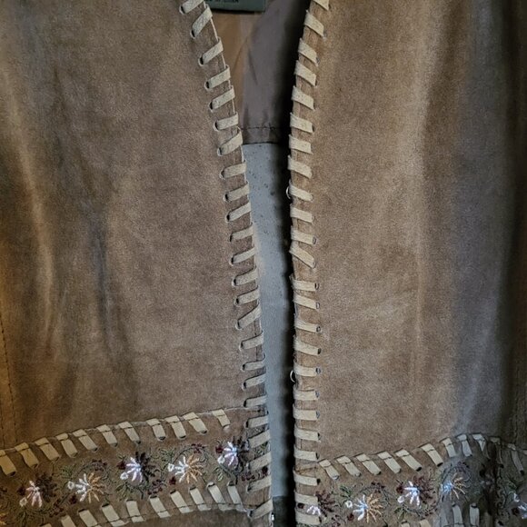 Vintage Suede Jacket with Floral Embroidery - Picture 5 of 10